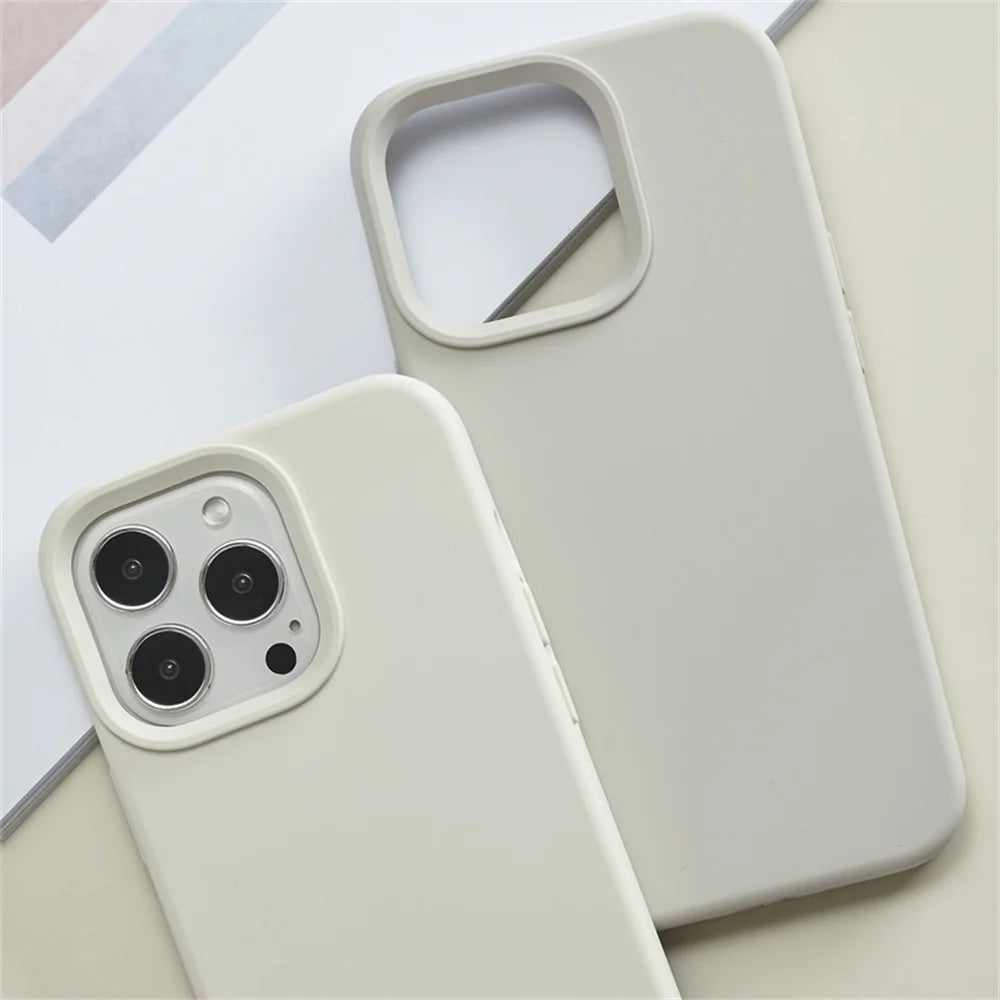 Original Phone Case For iPhone 17 16 15 11 12 13 14 Pro Max Luxury Liquid Silicone Cases For 7 8 Plus X XR Shockproof Soft Cover