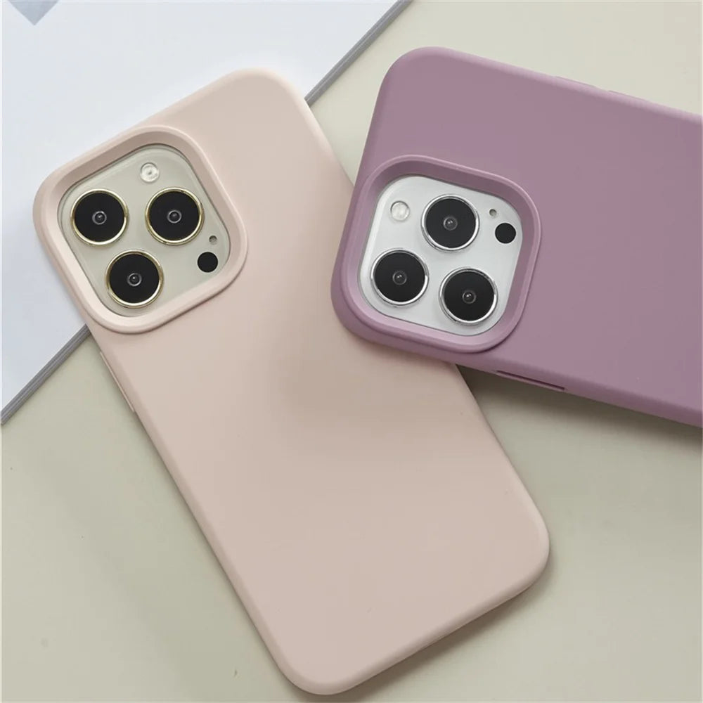 Original Phone Case For iPhone 17 16 15 11 12 13 14 Pro Max Luxury Liquid Silicone Cases For 7 8 Plus X XR Shockproof Soft Cover