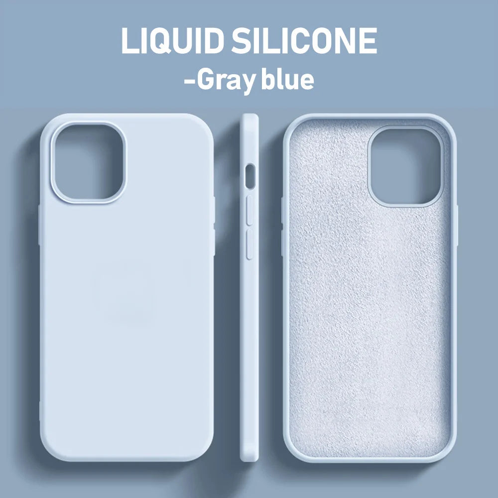 Original Phone Case For iPhone 17 16 15 11 12 13 14 Pro Max Luxury Liquid Silicone Cases For 7 8 Plus X XR Shockproof Soft Cover