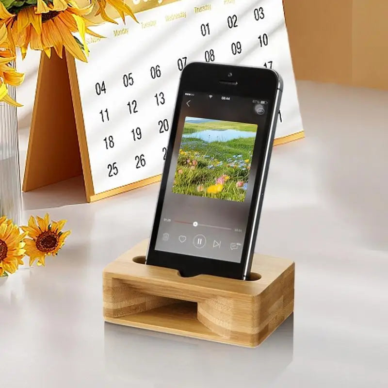 Wood Cell Phone Stand Mobile Phone Sound Amplifier Stand Wooden Cell Phones Stand with Sounds Amplifier Phones Holder Desk