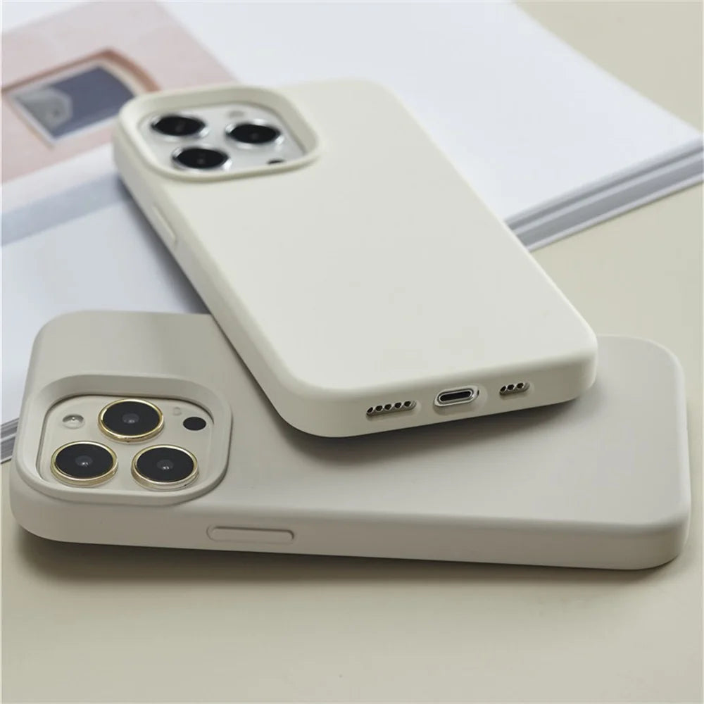 Original Phone Case For iPhone 17 16 15 11 12 13 14 Pro Max Luxury Liquid Silicone Cases For 7 8 Plus X XR Shockproof Soft Cover