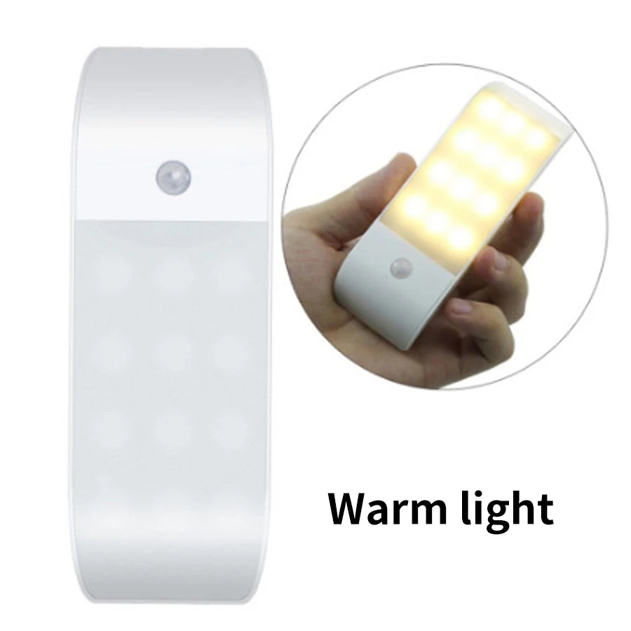 Motion Sensor LED Night Light Wireless Rechargeable Powered LED Cabinet Lamp For Bedroom Kitchen Wardrobe Staircase Lighting