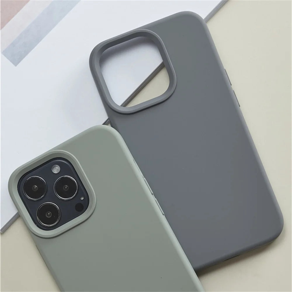 Original Phone Case For iPhone 17 16 15 11 12 13 14 Pro Max Luxury Liquid Silicone Cases For 7 8 Plus X XR Shockproof Soft Cover